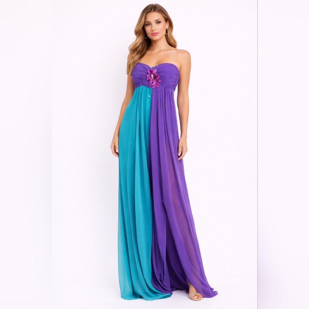 Elegant Purple and Teal Women's Skirt